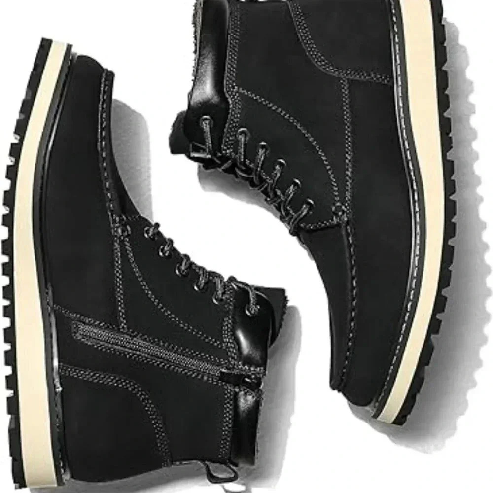 BOOTS Men's Moc Toe Boot Fashion Comfort Casual Wedge Boots 8-13